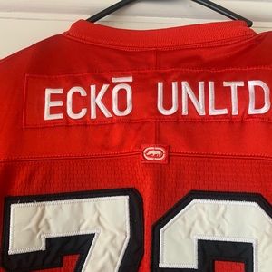 Ecko Unlimited Unlmtd Jersey/swag fashion shirt sleeve red gold white L large